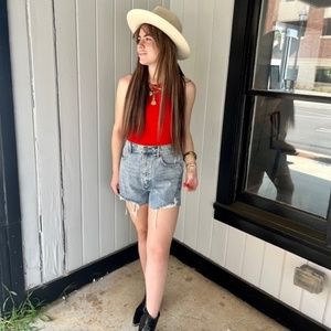 Show Me Your MuMu  Stretch Best Bodysuit New RED